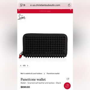 Christian Louboutin Panettone 
Wallet - Calf leather and spikes - Black